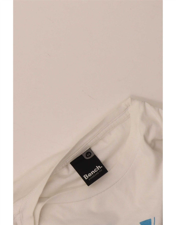 Bench Mens Graphic T-Shirt Top Medium White