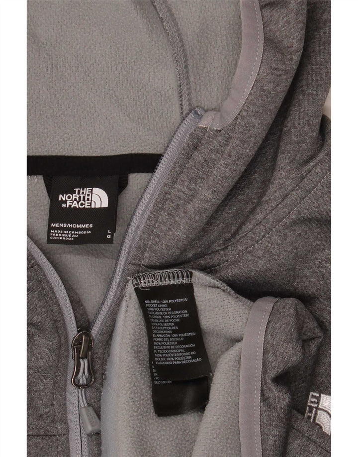The North Face Mens Zip Hoodie Sweater Large Grey Polyester