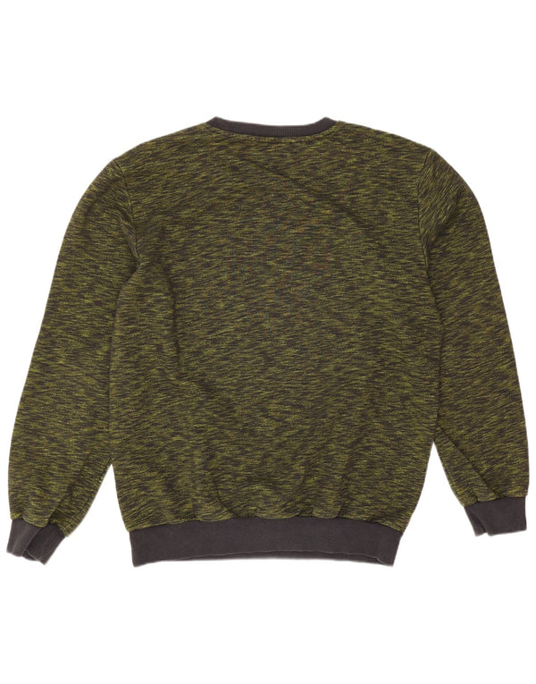 Adidas Mens Neo Graphic Sweatshirt Jumper Large Green Flecked