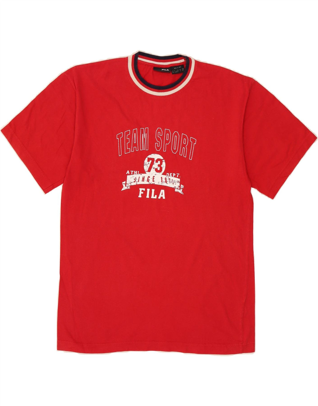 FILA Mens Graphic T-Shirt Top Small Red Vintage Fila and Second-Hand Fila from Messina Hembry 