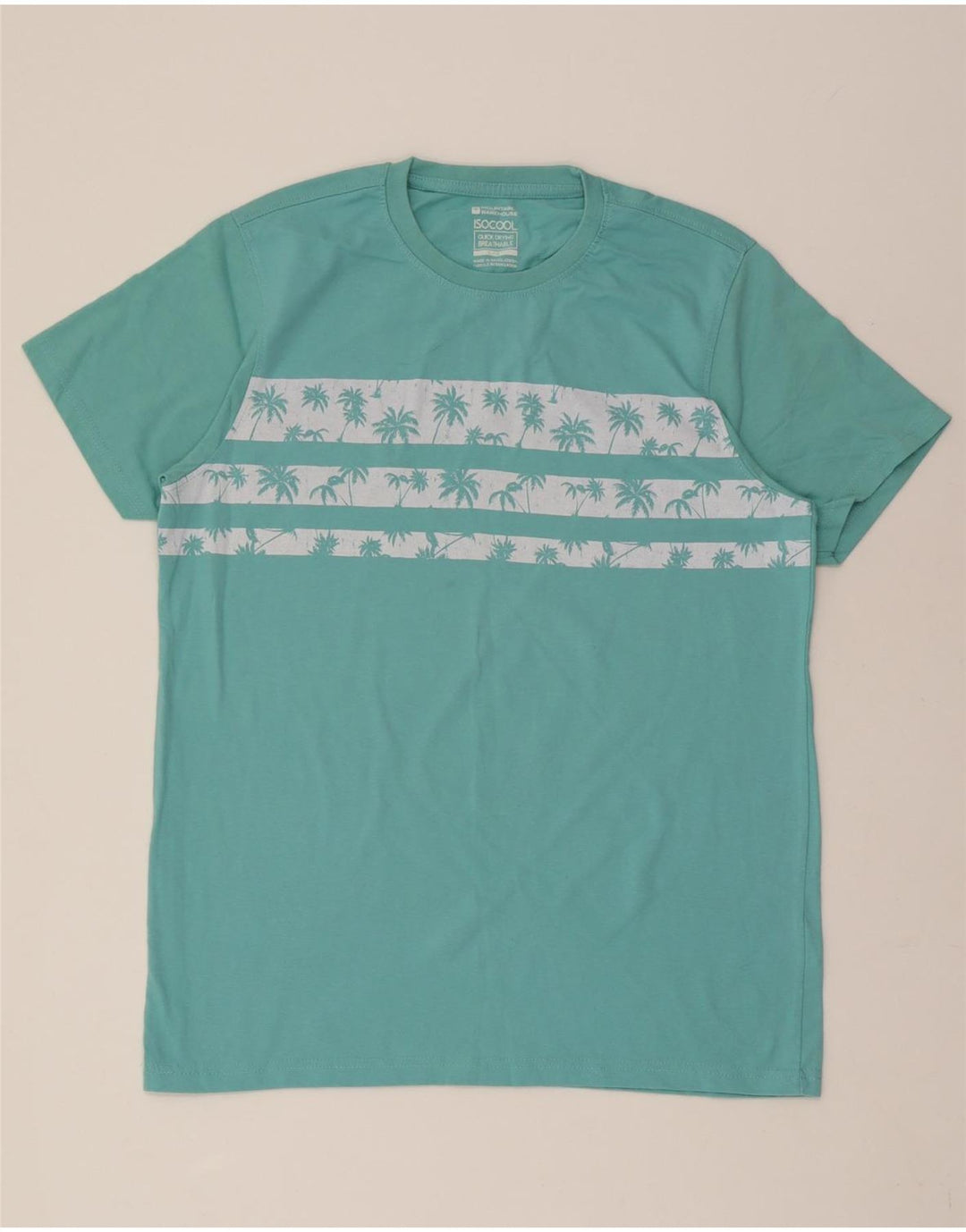 MOUNTAIN WAREHOUSE Mens IsoCool Graphic T-Shirt Top Large Blue Striped Vintage Mountain Warehouse and Second-Hand Mountain Warehouse from Messina Hembry 