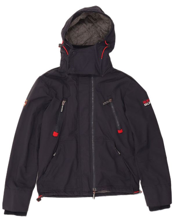 Superdry Mens Hooded Windbreaker Jacket UK 38 Medium Navy Blue Nylon