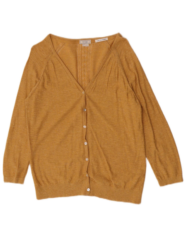 Fat Face Womens Cardigan Sweater UK 10 Small Yellow Cotton