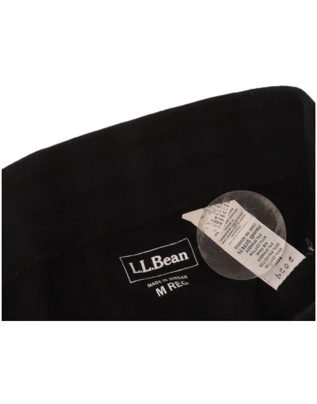 L.L.BEAN Mens Tracksuit Trousers Joggers Medium Black Cotton