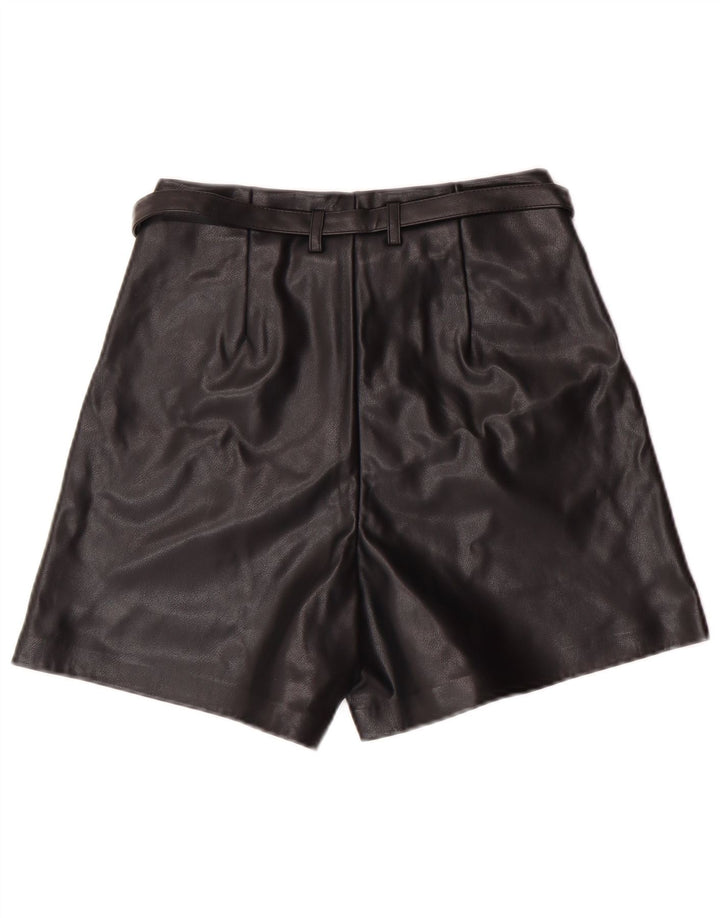 Only Womens Faux Leather Shorts XS W25  Black Polyester
