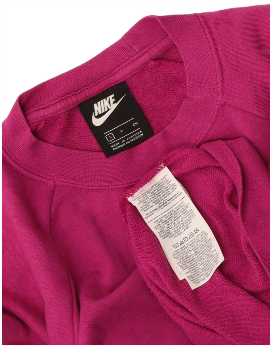 NIKE Womens Oversized Sweatshirt Jumper UK 10 Small Pink Cotton