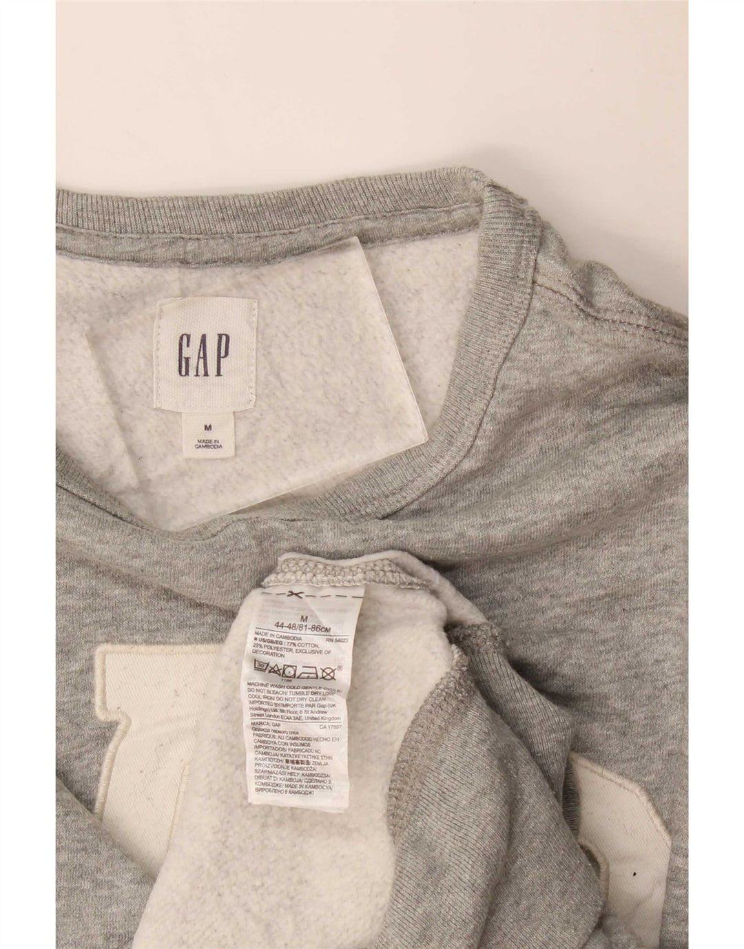 Gap Womens Graphic Sweatshirt Jumper UK 14 Medium Grey