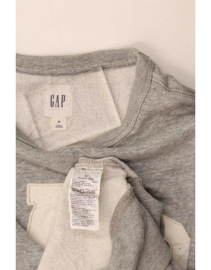 Gap Womens Graphic Sweatshirt Jumper UK 14 Medium Grey