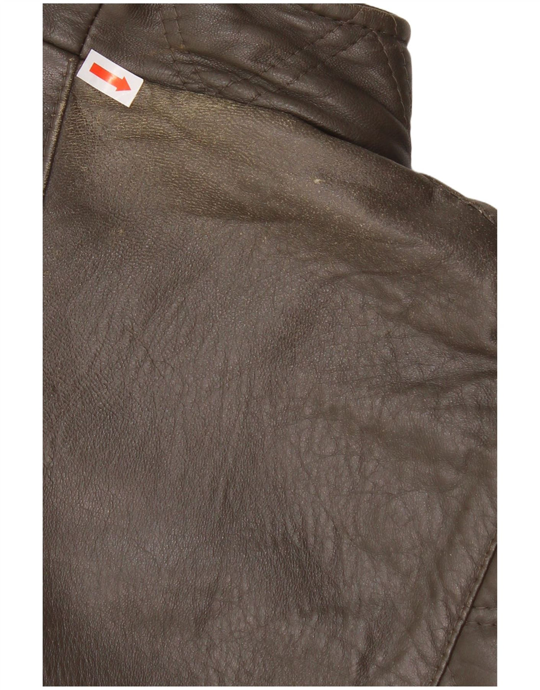 VINTAGE Womens Leather Jacket IT 48 XL Brown Leather