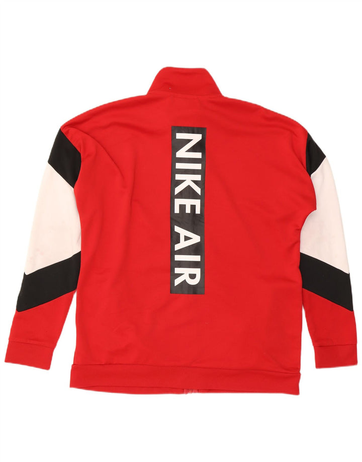 Nike Mens Air Tracksuit Top Jacket Large Red Colourblock Polyester