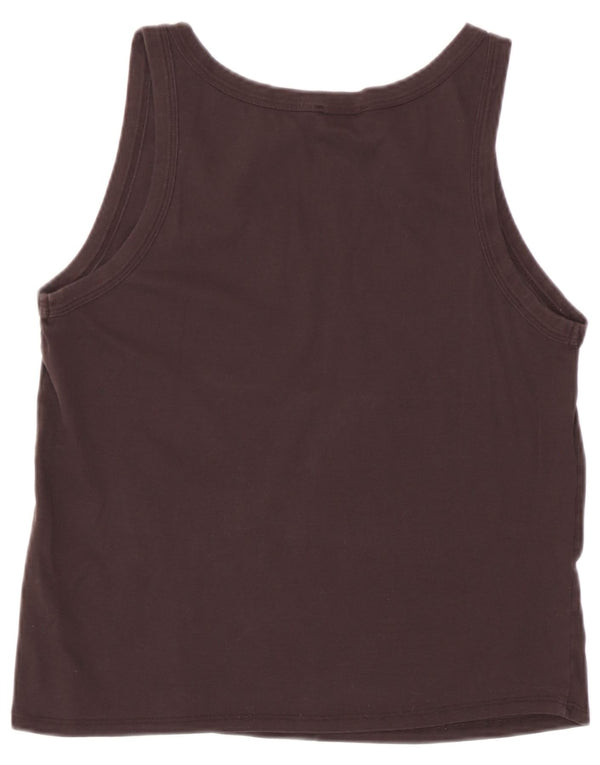 Massimo Dutti Womens Vest Top UK 14 Large Black Cotton