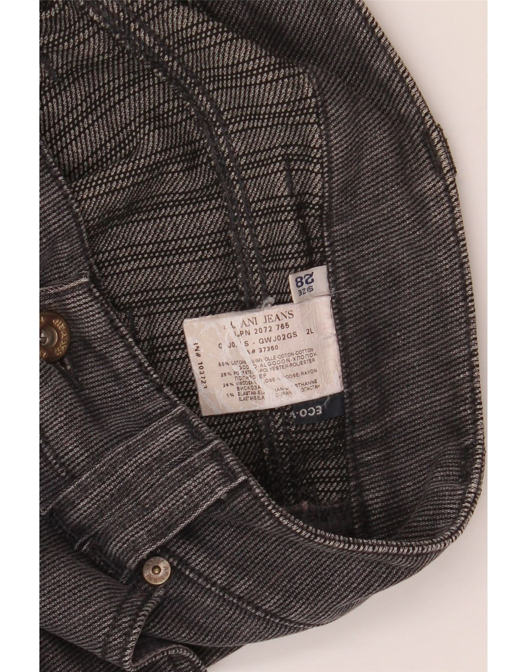 ARMANI Womens Straight Low Waist Casual Trousers W34 L34 Grey Pinstripe