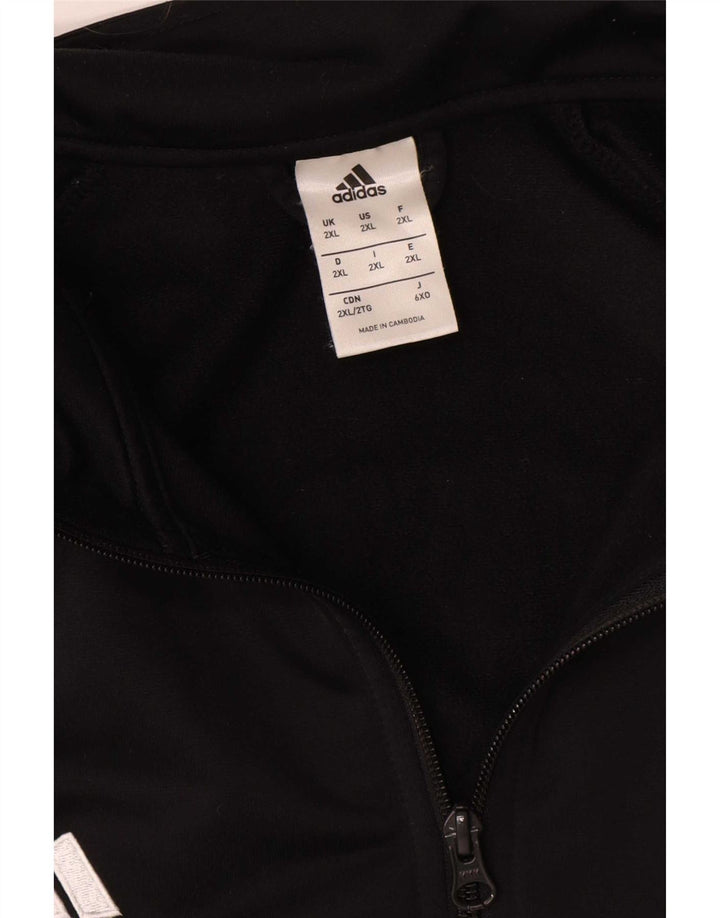 Adidas Mens Graphic Tracksuit Top Jacket 2XL Black Polyester