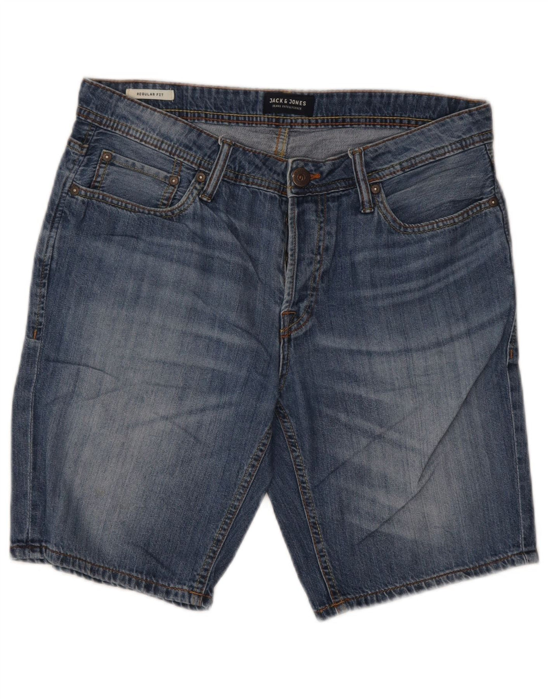 Jack & Jones Mens Regular Fit Denim Shorts Small W30 Blue