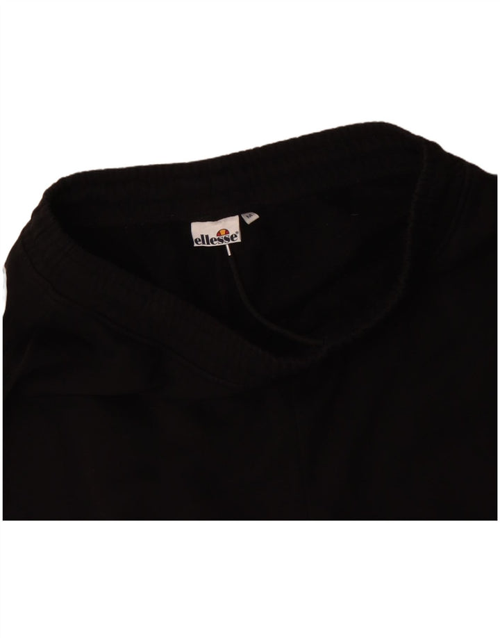 ELLESSE Womens Tracksuit Trousers UK 14 Medium  Black Cotton