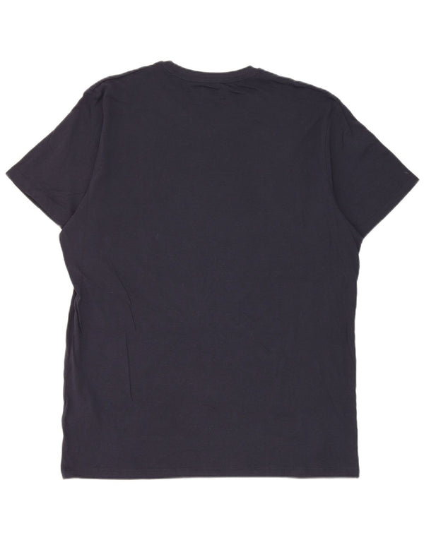 Enrico Coveri Mens Graphic T-Shirt Top XL Navy Blue Cotton
