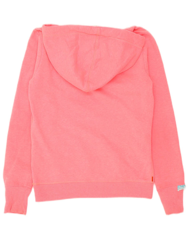Superdry Womens Graphic Hoodie Jumper UK 6 XS Pink Polyester