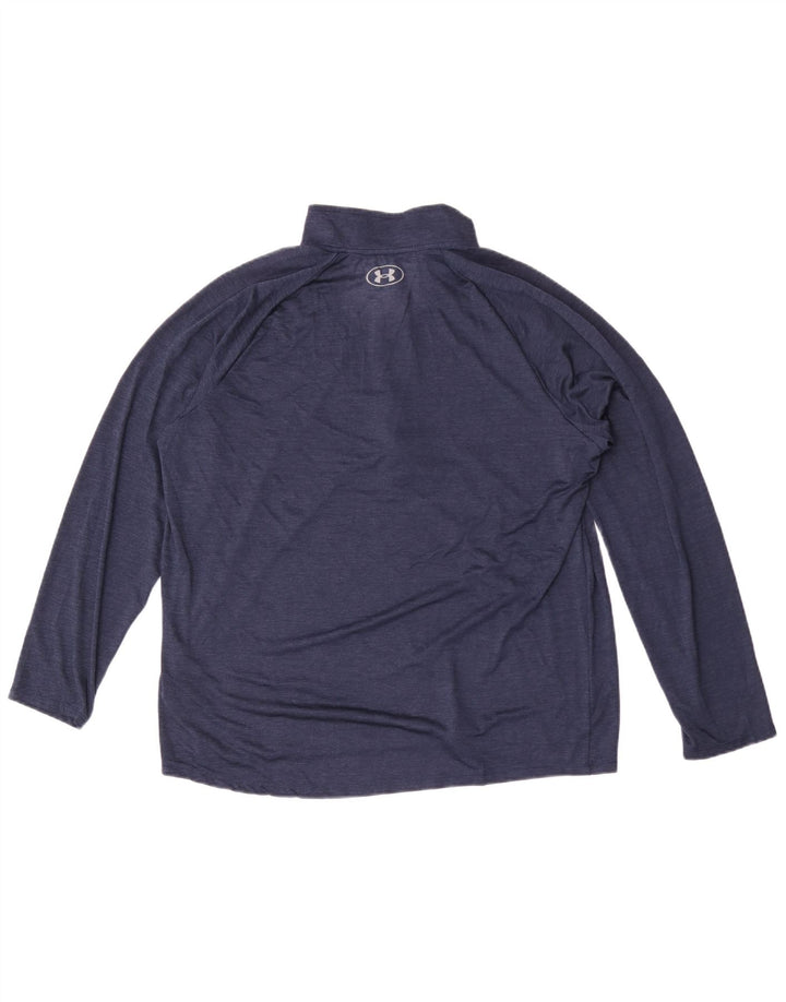 Under Armour Womens Zip Neck Pullover Tracksuit Top UK 18 XL Navy Blue