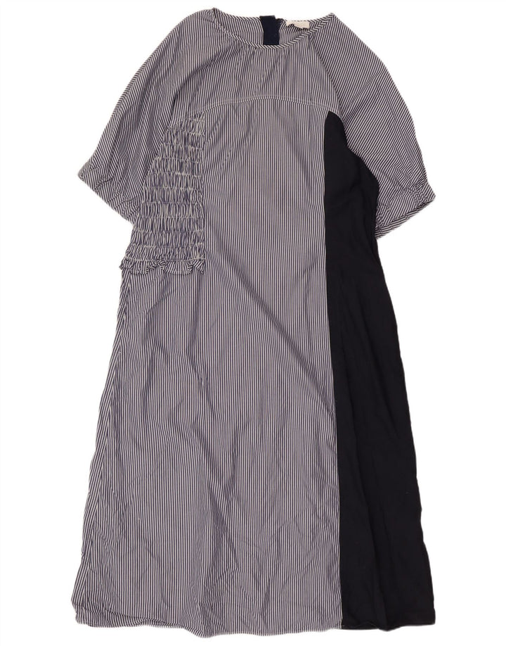 COS Womens Maxi Dress EU 44 XL Navy Blue Pinstripe Cotton