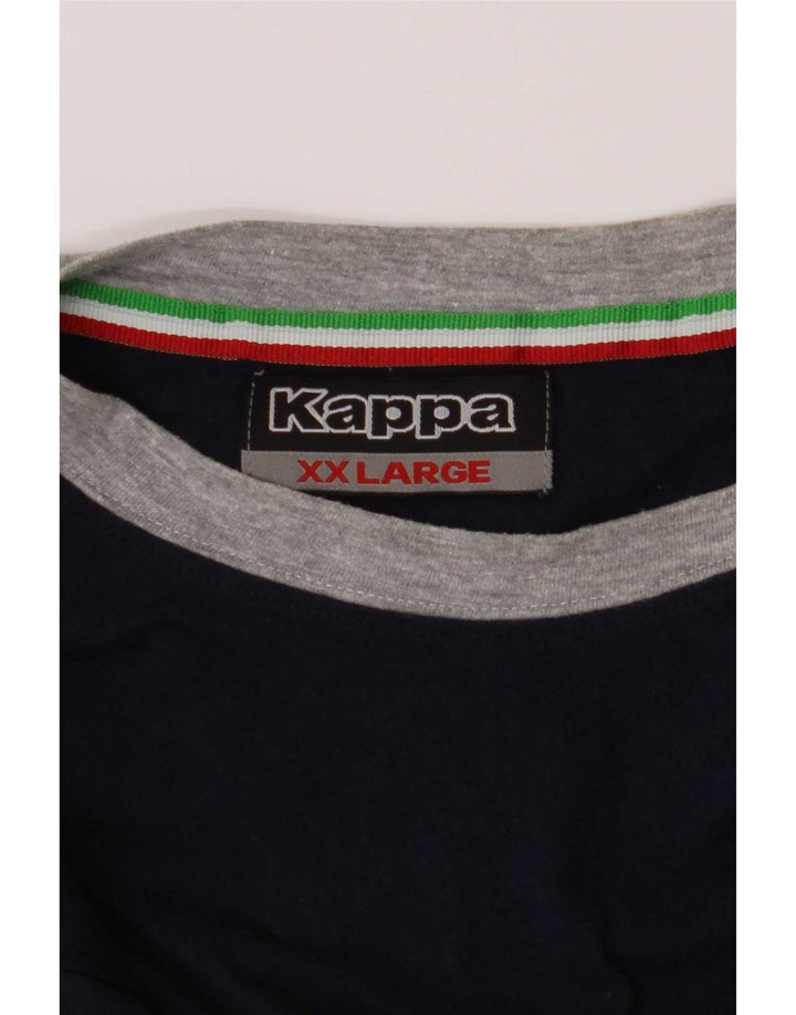 Kappa Mens T-Shirt Top 2XL Navy Blue