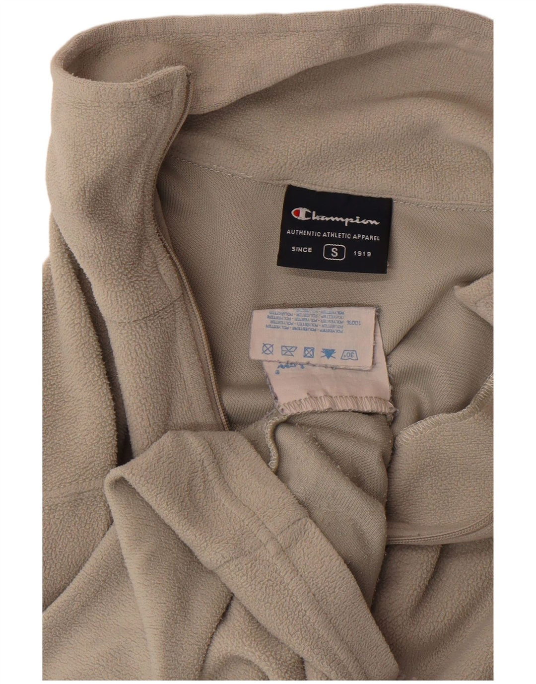 Champion Mens Zip Neck Fleece Jumper Small Grey Polyester