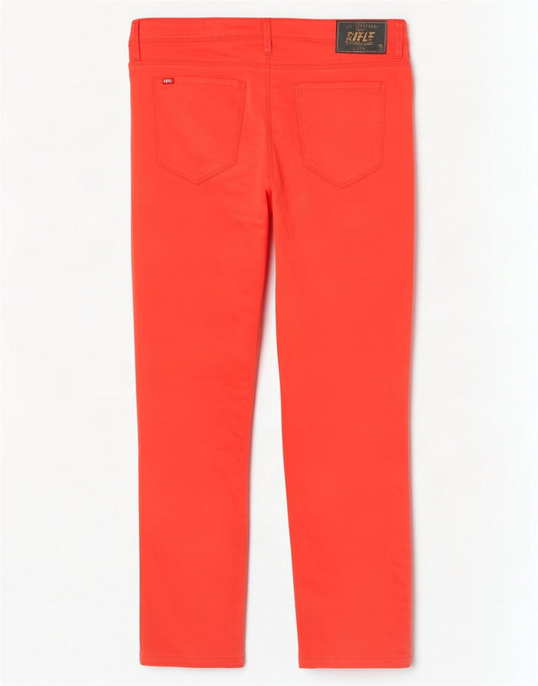 Rifle Womens Crudella Mid Rise Slim Casual Trousers W32 L28 Red Cotton