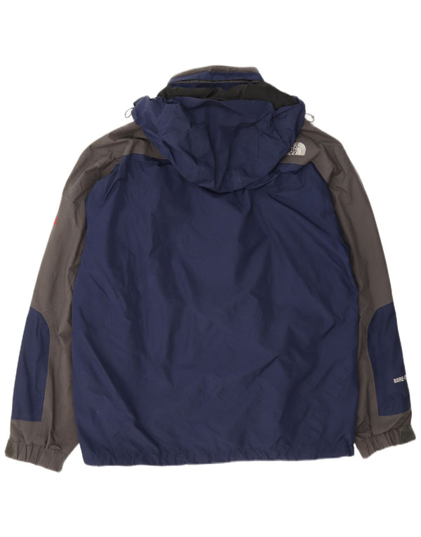 The North Face Mens Gore-Tex Rain Jacket UK 40 Large Navy Blue Colourblock