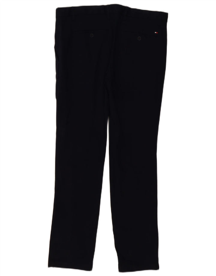 TOMMY HILFIGER Mens Slim Chino Trousers W34 L30 Navy Blue Cotton