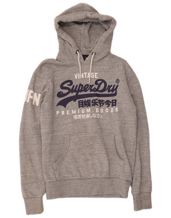 Superdry Mens Graphic Hoodie Jumper Small Grey Cotton