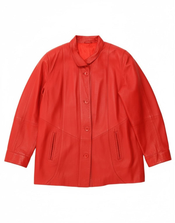 Vintage Womens Leather Jacket UK 16 Large Red Leather
