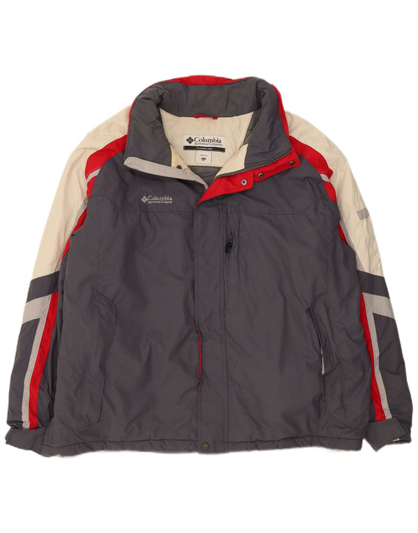 Columbia Mens Windbreaker Jacket UK 44 2XL Grey Colourblock Nylon