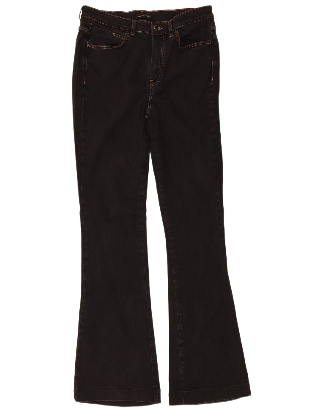 MASSIMO DUTTI Womens Bootcut Jeans EU 42 Large W32 L32 Black Cotton