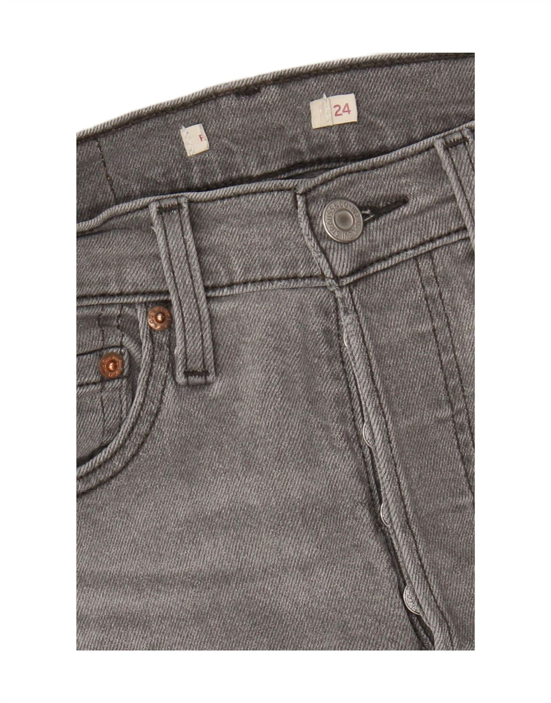 LEVI'S Womens High Waist Wide Leg Jeans W24 L27 Grey