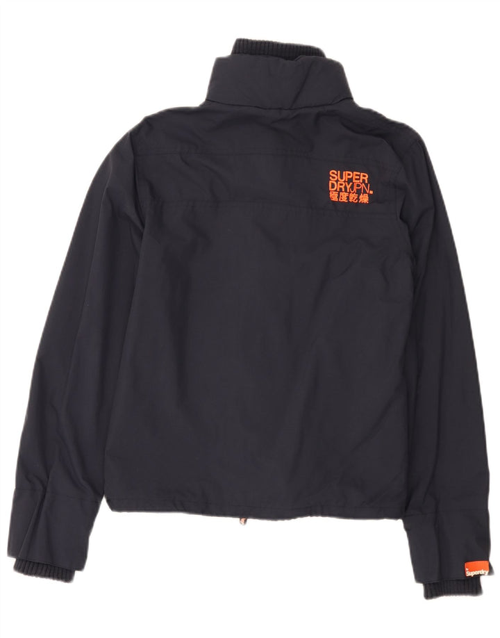 Superdry Womens The Windcheater Graphic Rain Jacket UK 12 Medium Navy Blue