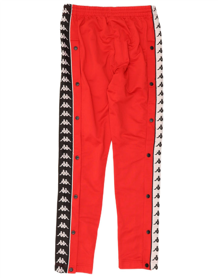 Kappa Mens Graphic Tracksuit Trousers Small  Red Colourblock Polyester
