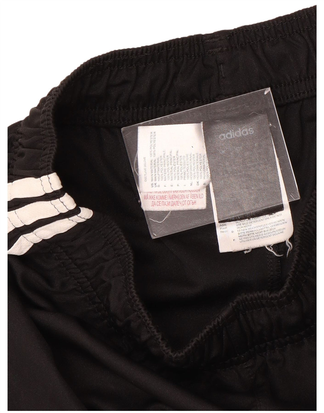 ADIDAS Boys Sport Shorts 13-14 Years Black Polyester