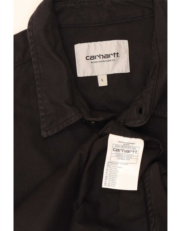 Carhartt Mens Shirt Large Black Cotton