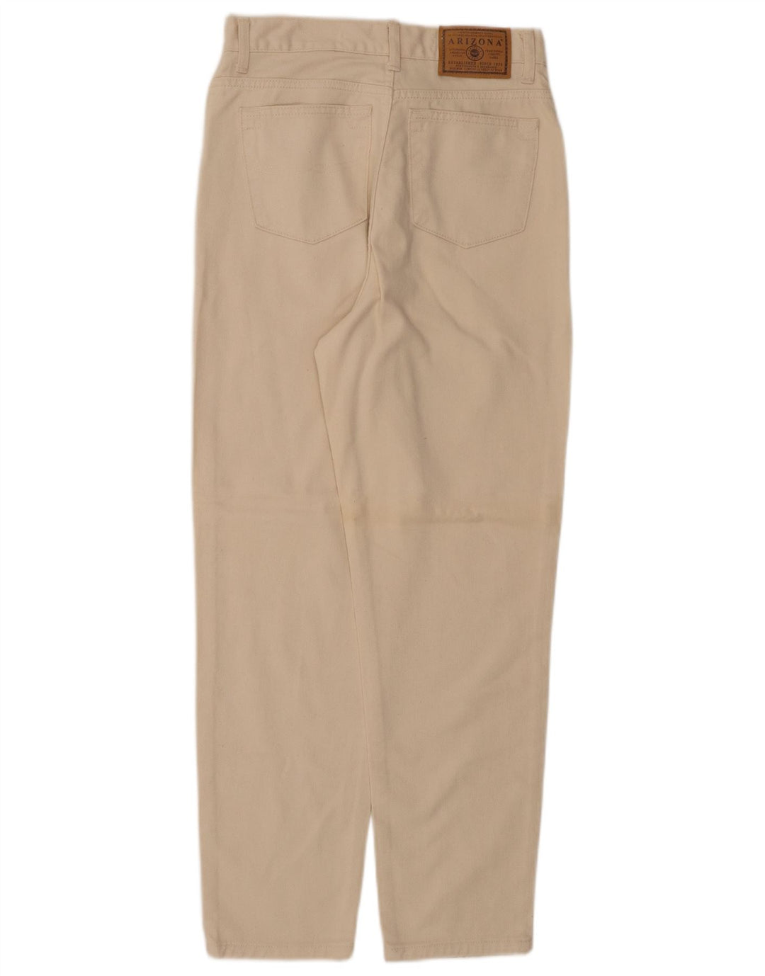 ARIZONA Womens High Waist Tapered Casual Trousers W28 L28 Beige Cotton