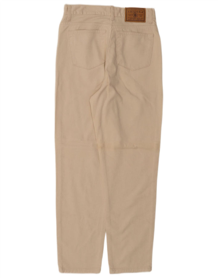 ARIZONA Womens High Waist Tapered Casual Trousers W28 L28 Beige Cotton