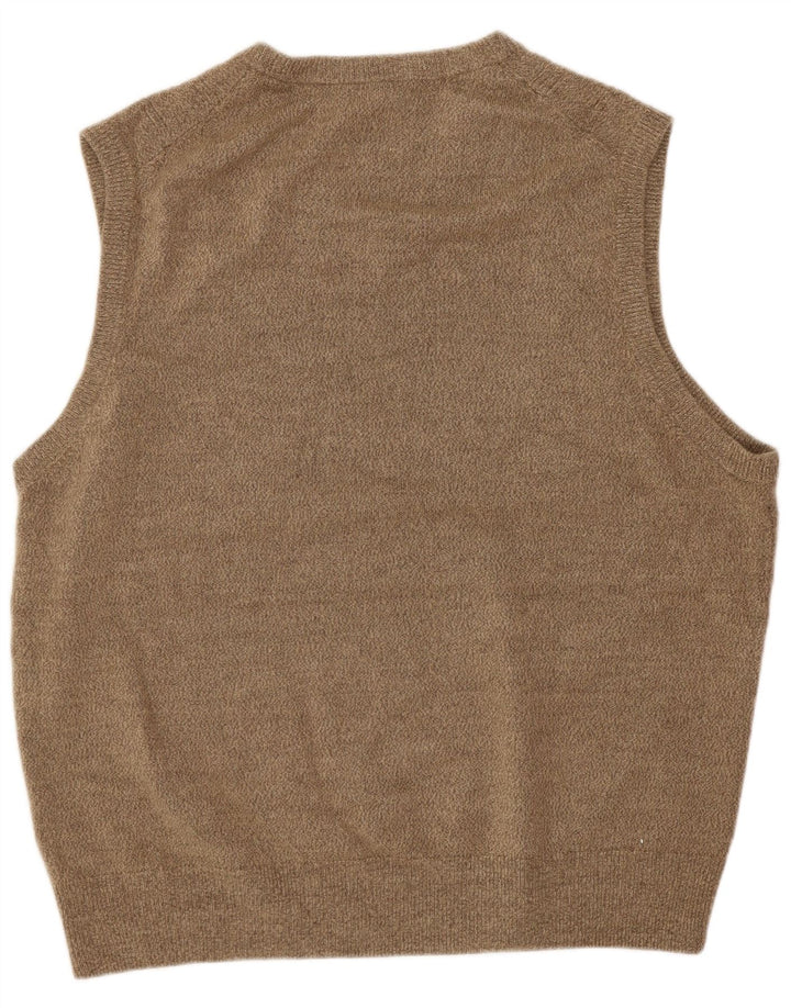 Dockers Mens Vest Tank Top XL Brown Acrylic