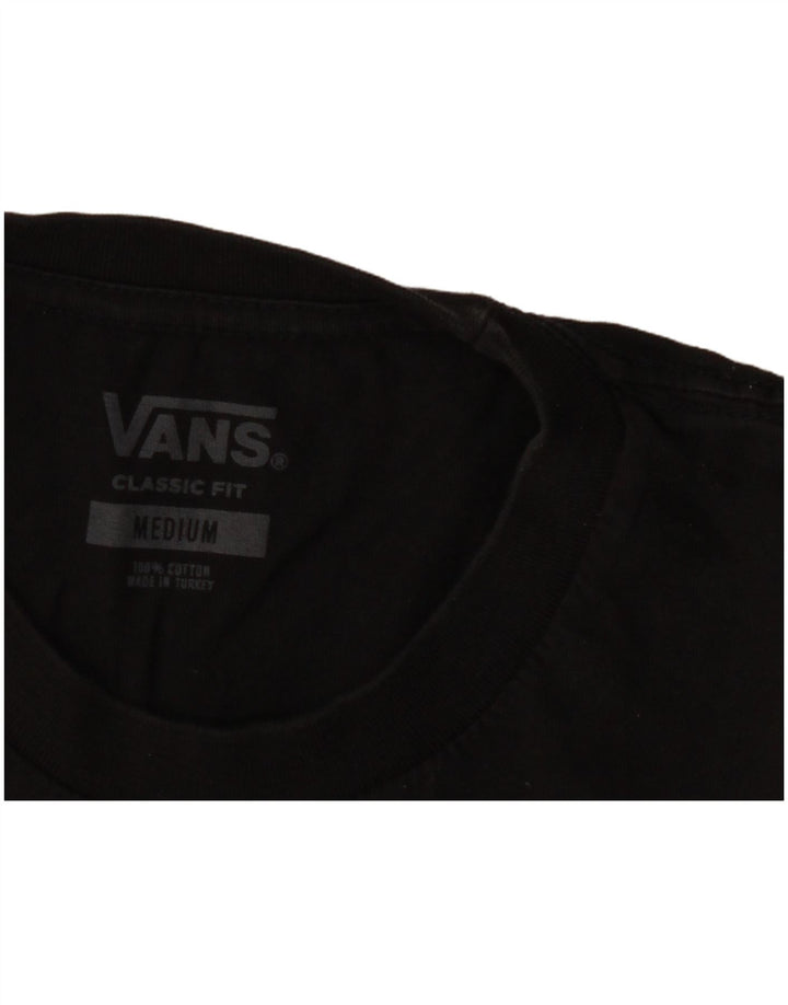 Vans Mens Classic Fit T-Shirt Top Medium Black Cotton