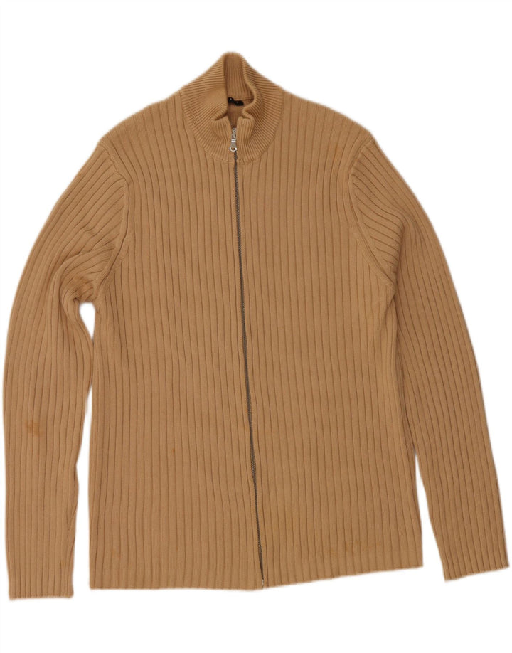 Sisley Mens Cardigan Sweater Medium Beige