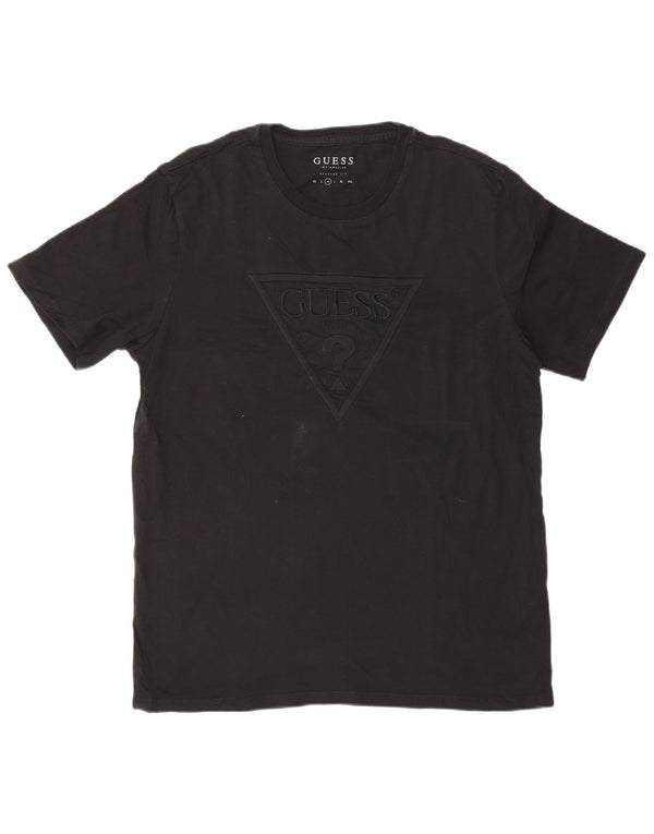 Guess Mens Graphic T-Shirt Top Medium Black Cotton
