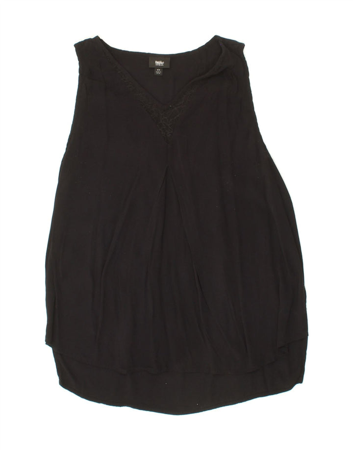 MOSSIMO Womens Sleeveless Blouse Top UK 14 Medium Black Rayon Vintage Mossimo and Second-Hand Mossimo from Messina Hembry 