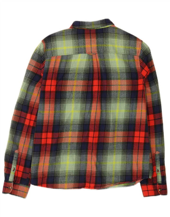 Superdry Womens Flannel Shirt UK 12 Medium Multicoloured Plaid Cotton