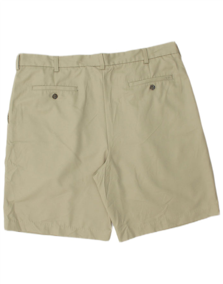 IZOD Mens Pegged Chino Shorts W38 XL Beige Polyester