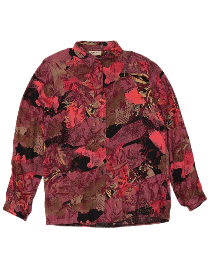 Vintage Womens 2 Piece Skirt Set UK 12 Medium W27 Burgundy Floral Retro