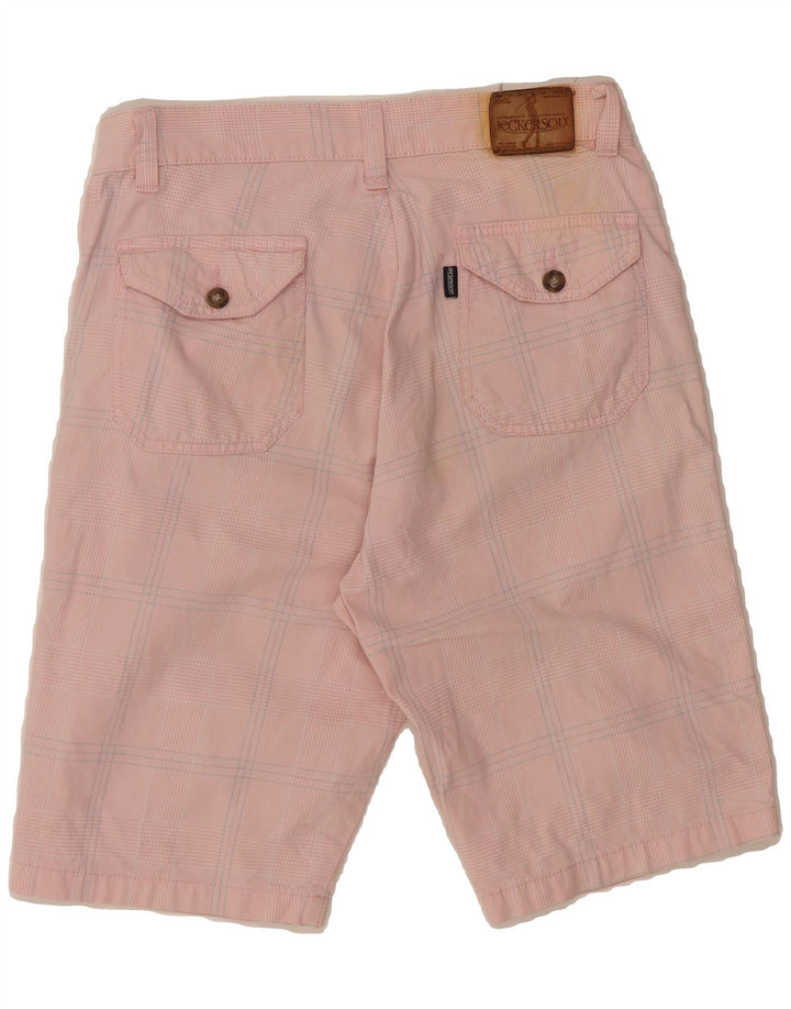 JECKERSON Mens Bermuda Shorts W30 Medium Pink Check Cotton Vintage Jeckerson and Second-Hand Jeckerson from Messina Hembry 