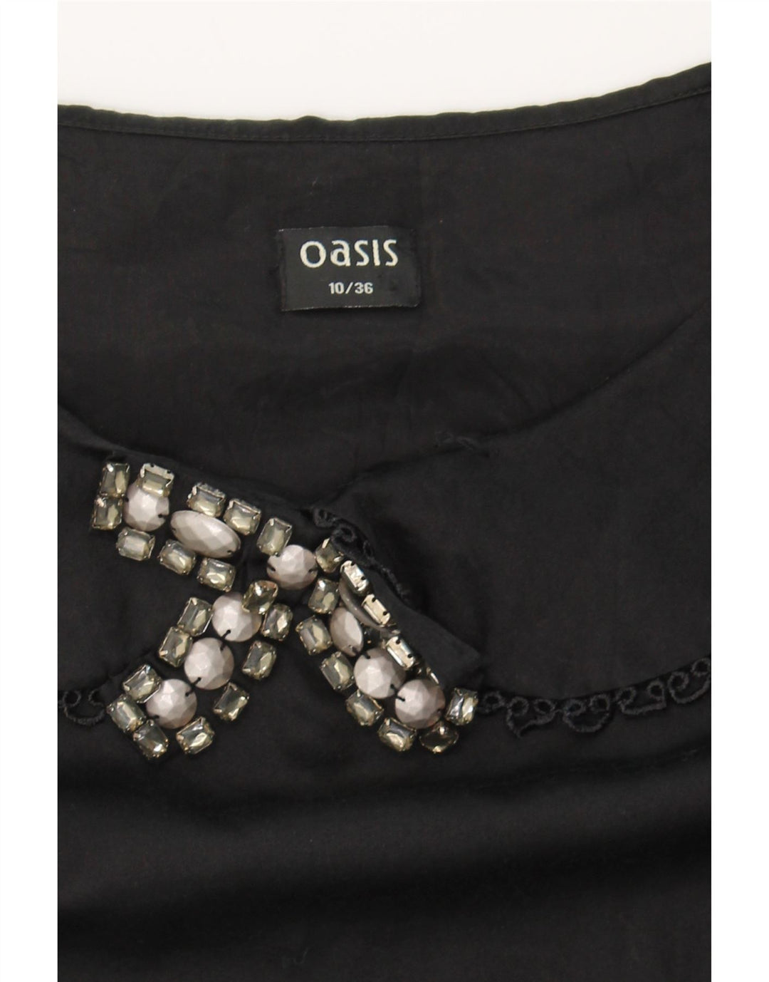 OASIS Womens Sleeveless Shift Dress UK 10 Small Black Silk Vintage Oasis and Second-Hand Oasis from Messina Hembry 