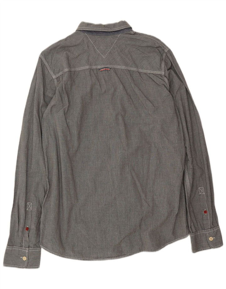 Tommy Hilfiger Mens Shirt XL Grey Houndstooth Cotton